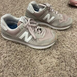 New Balance Women's Pink and Gray Sneakers